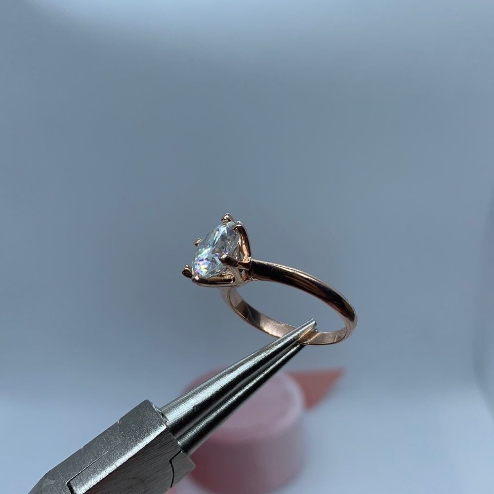 Solitaire Style 3ct Solid Rose Gold Engagement - image 3
